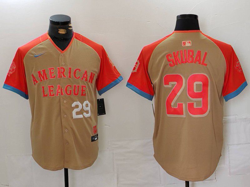 Men Detroit Tigers #29 Skubal Brown All star 2024 Nike MLB Jersey style 6->detroit tigers->MLB Jersey